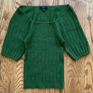 J. Crew Blouson Sleeved Square Neck Stretch Top